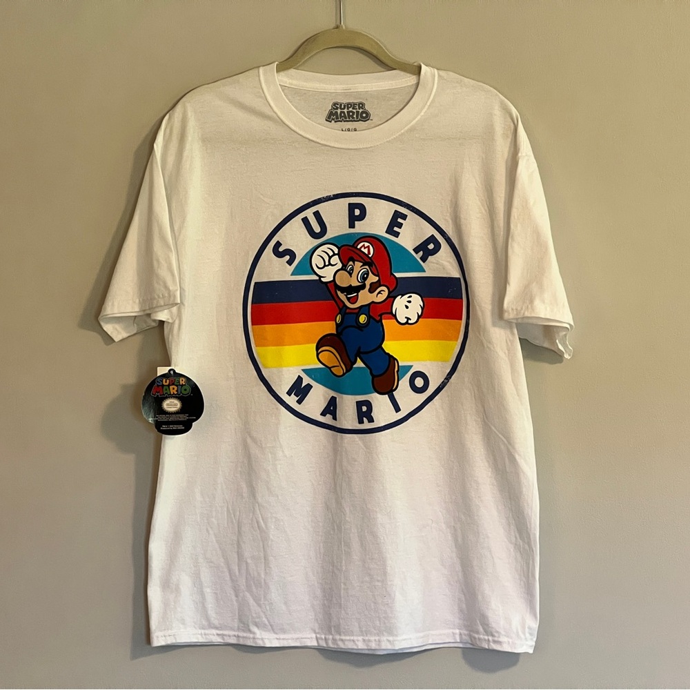 Super Mario White Short Sleeve Tee